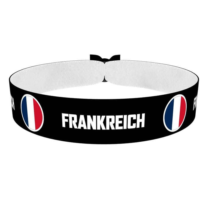 Zum Produkt Frankreich runde Flaggen Stoffarmband