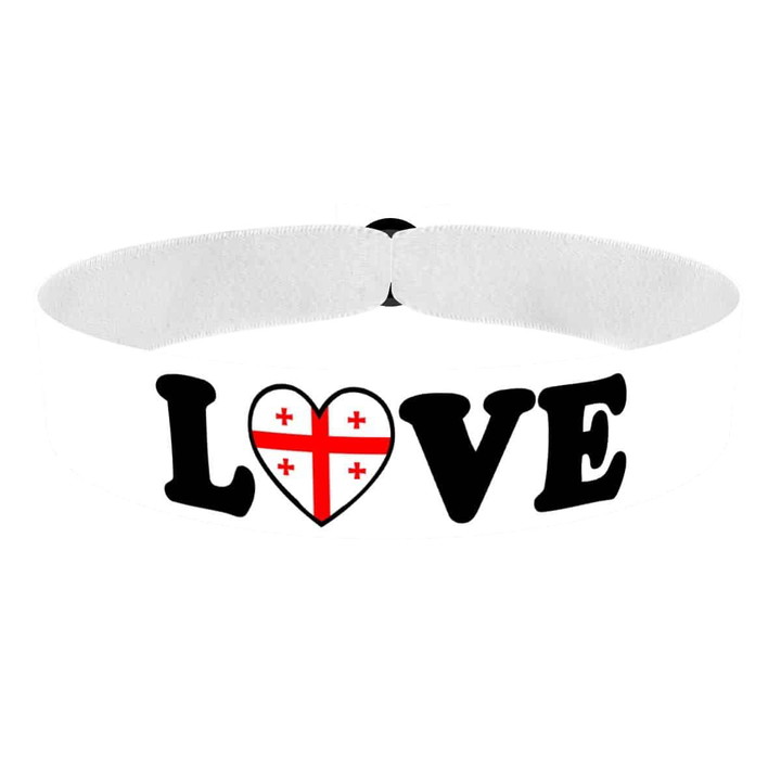 Zum Produkt Love Georgien Stoffarmband weiß