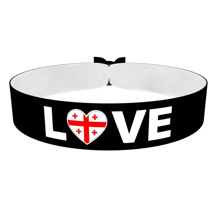 Zum Produkt Love Georgien Stoffarmband schwarz