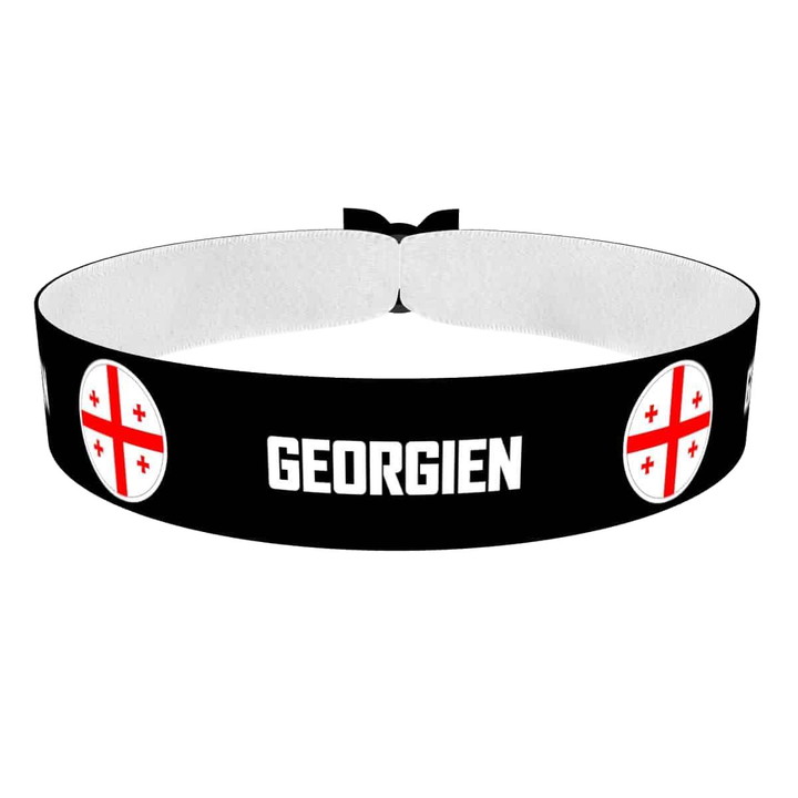 Zum Produkt Georgien runde Flaggen Stoffarmband