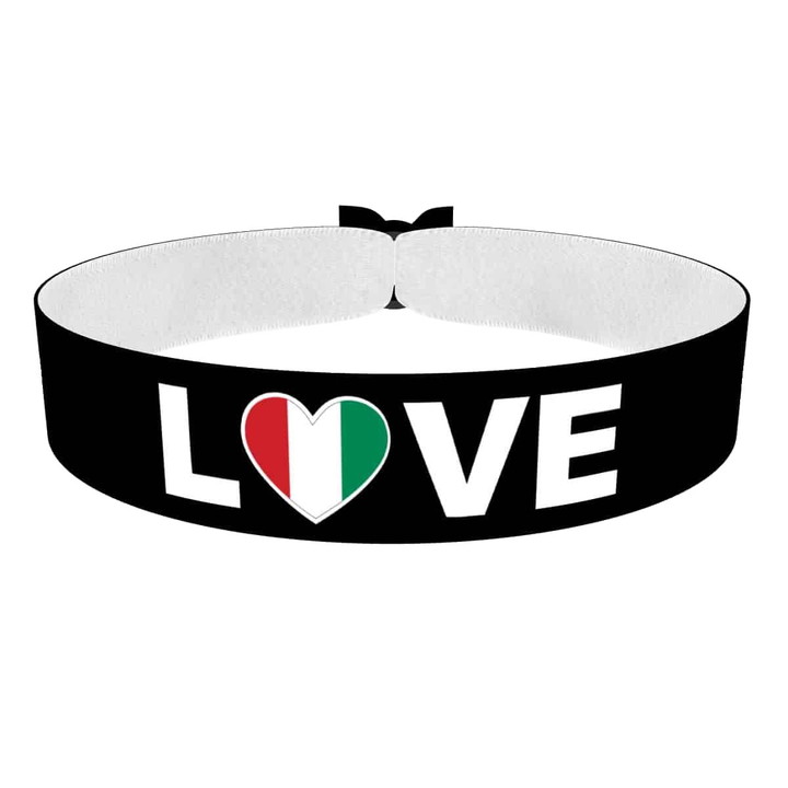 Zum Produkt Love Ungarn Stoffarmband schwarz