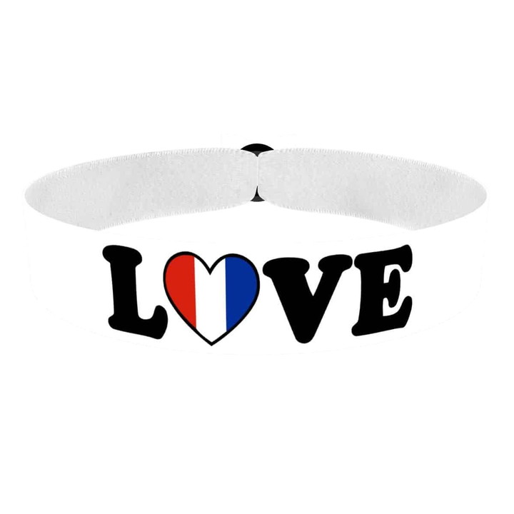 Zum Produkt Love Niederlande Stoffarmband weiß