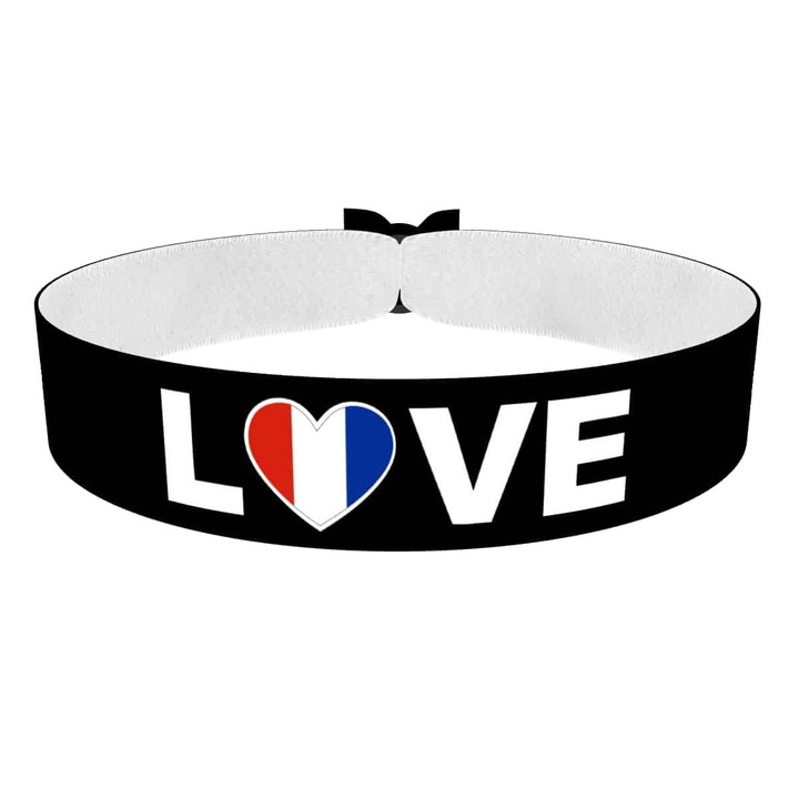 Zum Produkt Love Niederlande Stoffarmband schwarz