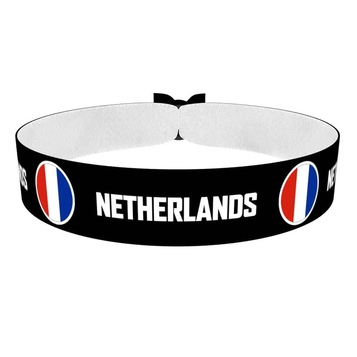 Zum Produkt Netherlands runde Flaggen Stoffarmband