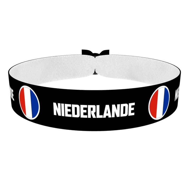 Zum Produkt Niederlande runde Flaggen Stoffarmband