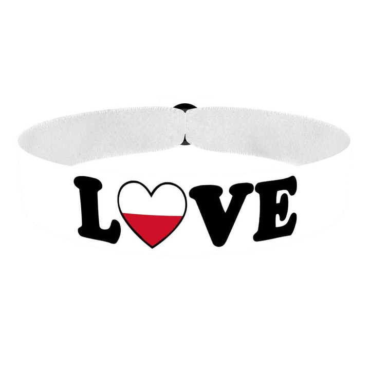 Zum Produkt Love Polen Stoffarmband weiß