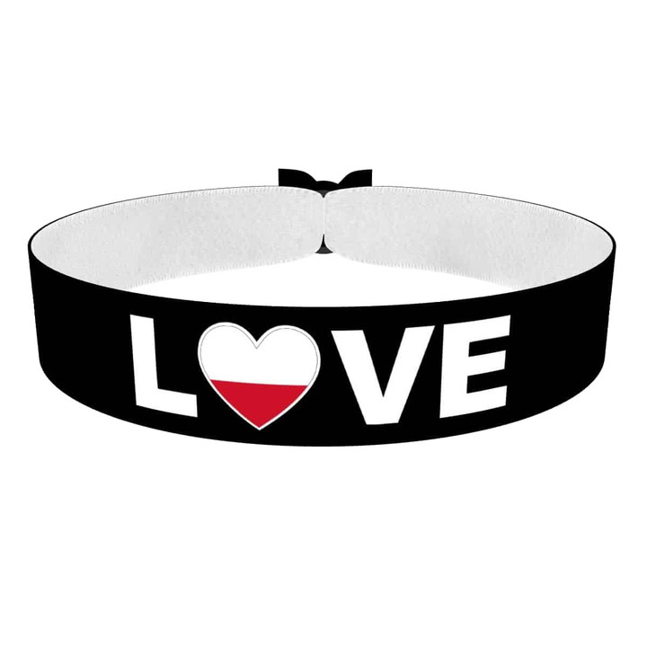 Zum Produkt Love Polen Stoffarmband schwarz