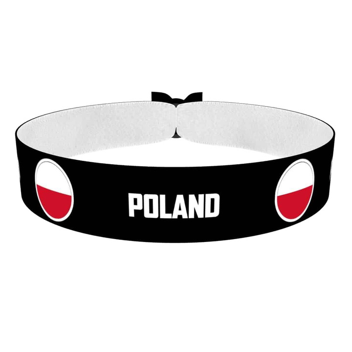 Zum Produkt Poland runde Flaggen Stoffarmband