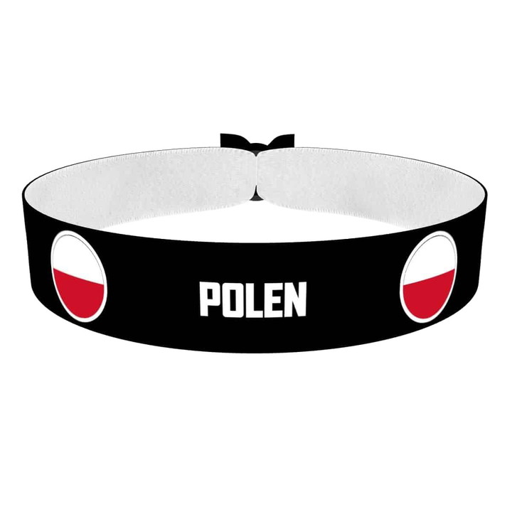 Zum Produkt Polen runde Flaggen Stoffarmband