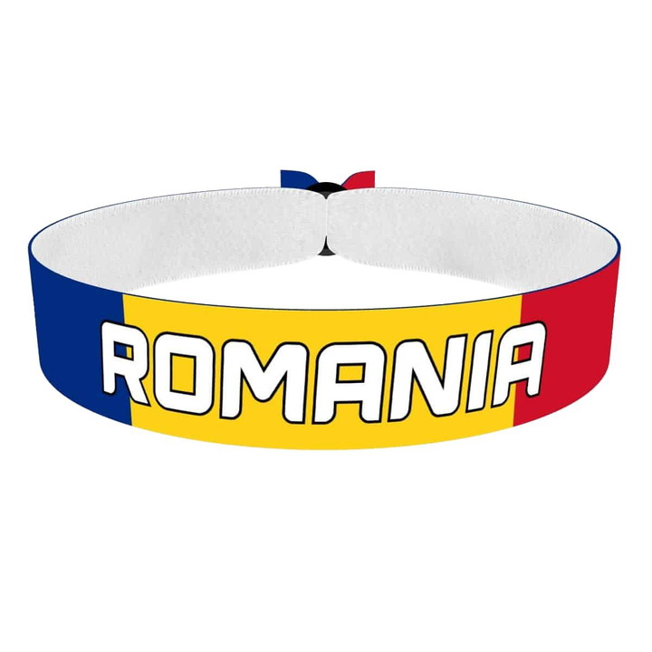 Zum Produkt Romania Flagge Stoffarmband
