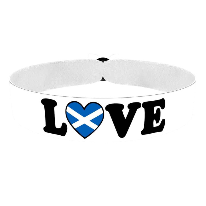 Zum Produkt Love Schottland Stoffarmband weiß