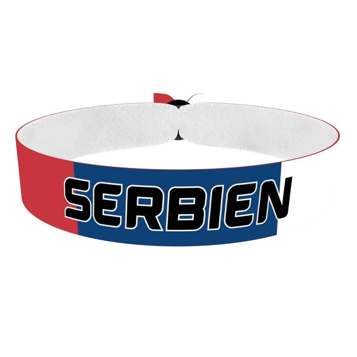 Zum Produkt Serbien Flagge Stoffarmband