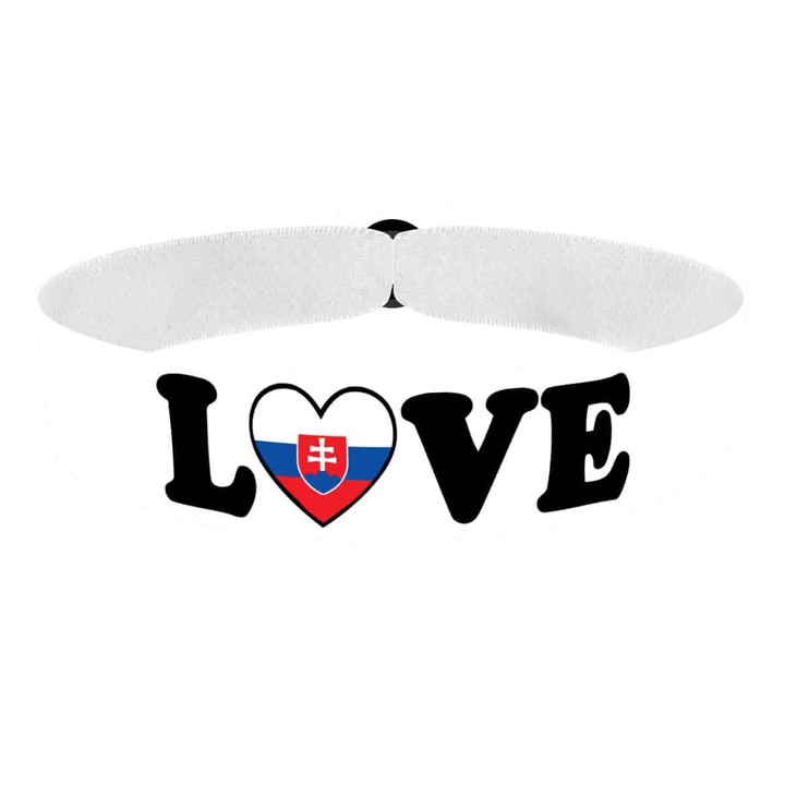 Zum Produkt Love Slowakei Stoffarmband weiß