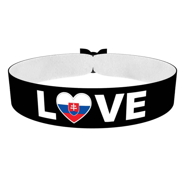Zum Produkt Love Slowakei Stoffarmband schwarz