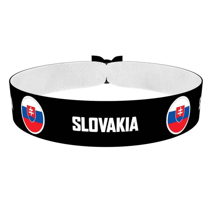 Zum Produkt Slovakia runde Flaggen Stoffarmband