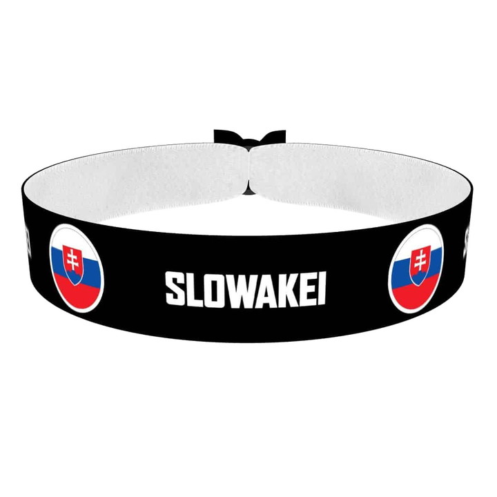 Zum Produkt Slowakei runde Flaggen Stoffarmband