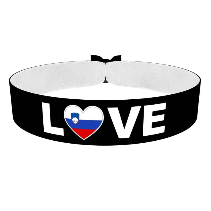 Zum Produkt Love Slowenien Stoffarmband schwarz
