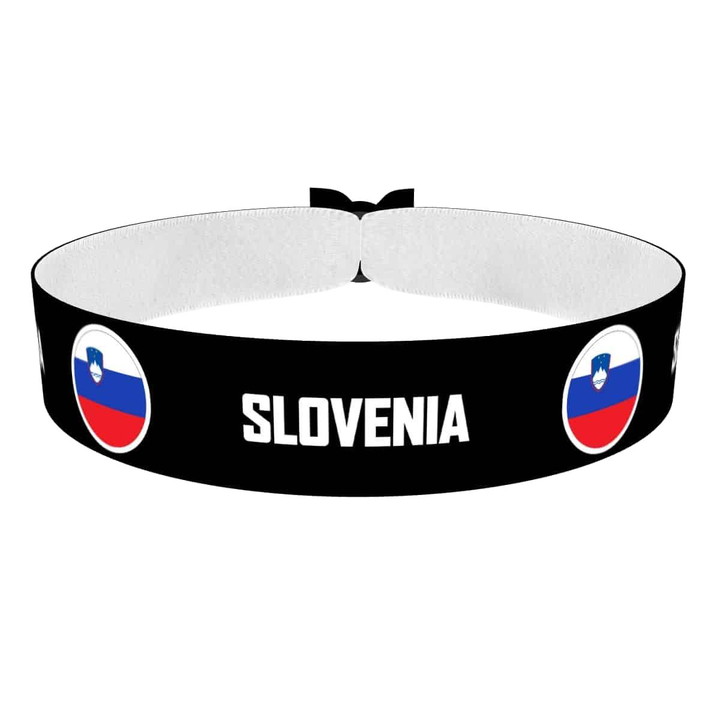 Zum Produkt Slovenia runde Flaggen Stoffarmband