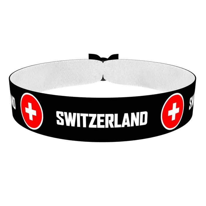 Zum Produkt Switzerland runde Flaggen Stoffarmband