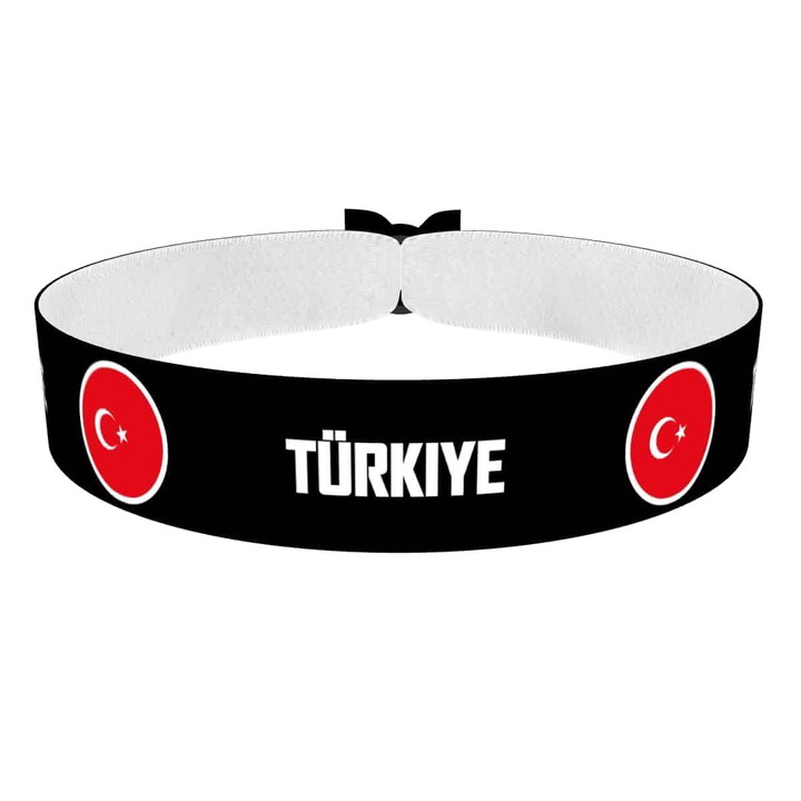 Zum Produkt Türkiye runde Flaggen Stoffarmband