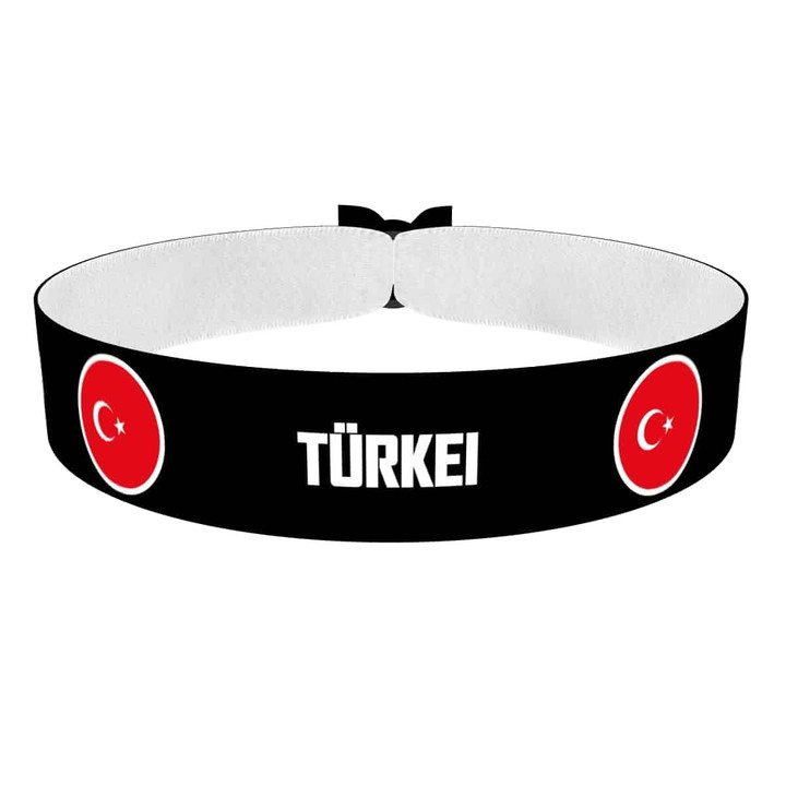 Zum Produkt Türkei runde Flaggen Stoffarmband