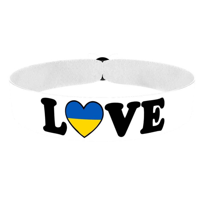 Zum Produkt Love Ukraine Stoffarmband weiß