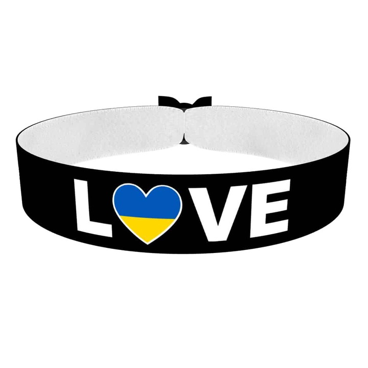 Zum Produkt Love Ukraine Stoffarmband schwarz
