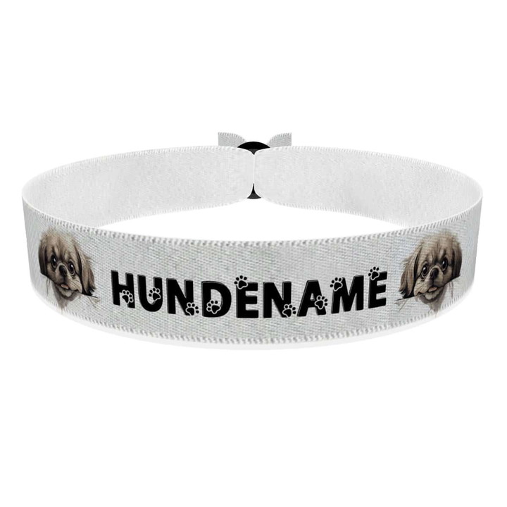 Zum Produkt Pekinese Stoffarmband anpassbar mit Name