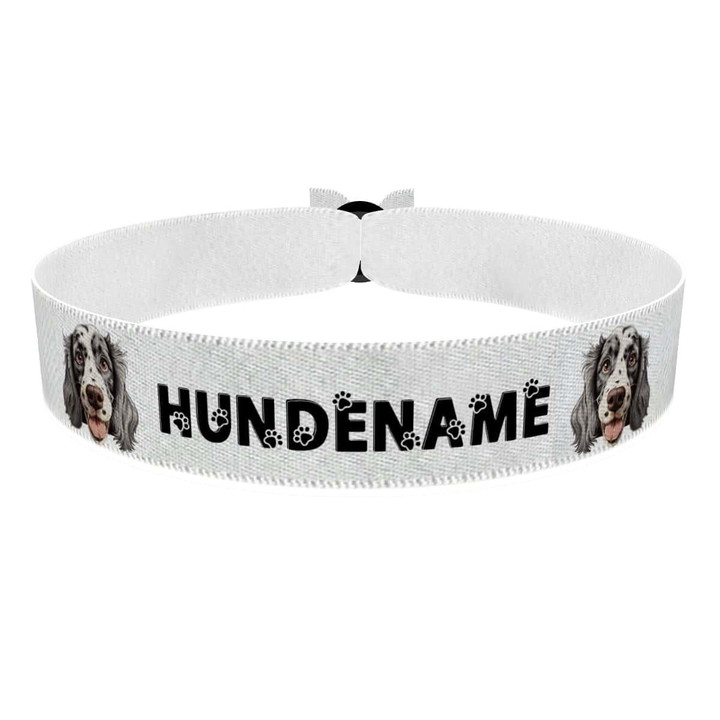 Zum Produkt English Setter Stoffarmband anpassbar mit Name
