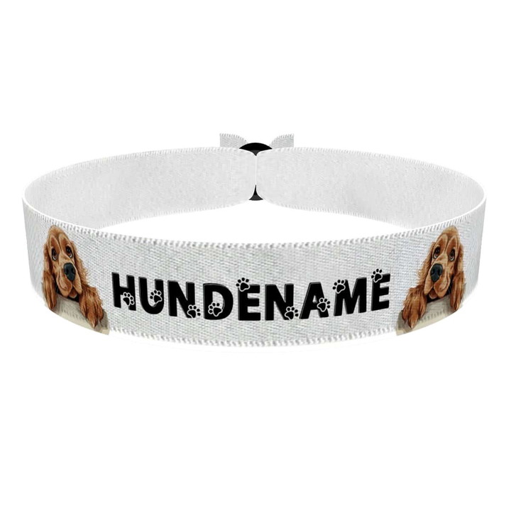 Zum Produkt Cocker Spaniel Stoffarmband anpassbar mit Name