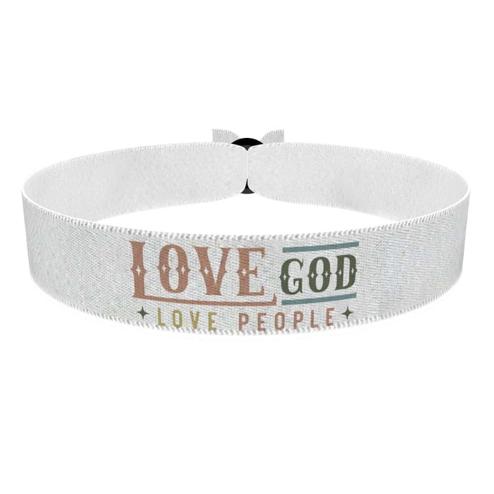 Zum Produkt Love God Love People Stoffarmband