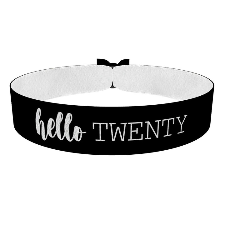 Zum Produkt Hello Geburtstag mit Jahr Stoffarmband