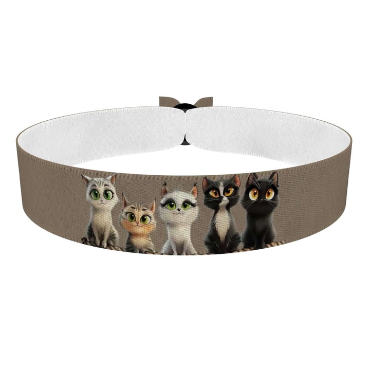 Zum Produkt Stoffarmband Katzenliebe mit süßen Katzenmotiven