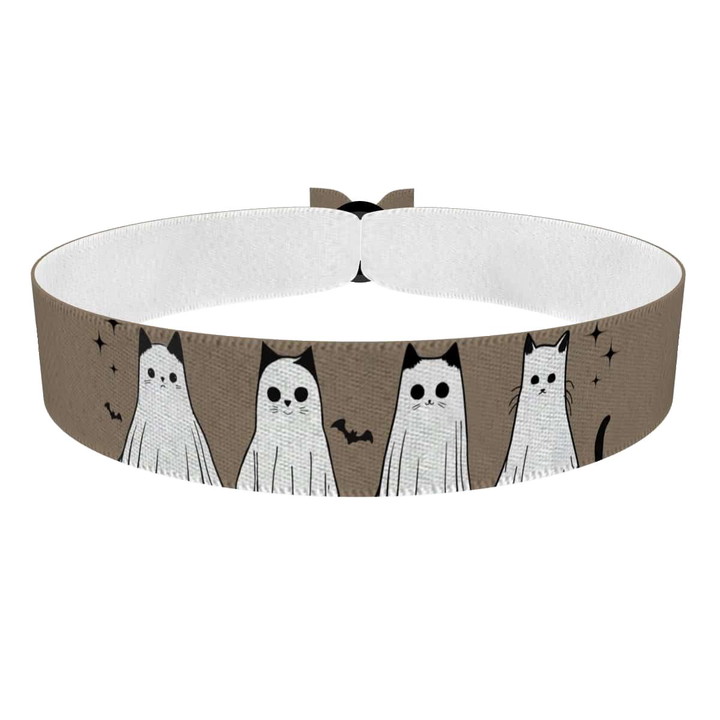 Zum Produkt Stoffarmband mit niedlichen Katzenmotiven für Katzenliebhaber
