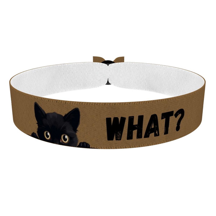 Zum Produkt Stoffarmband mit Katzenmotiv für Katzenliebhaber