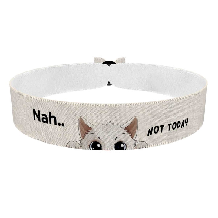 Zum Produkt Stoffarmband Katzenliebhaber Not Today Motiv Baumwolle