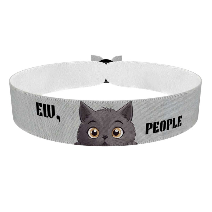 Zum Produkt Stoffarmband mit süßem Katzenmotiv für Katzenliebhaber