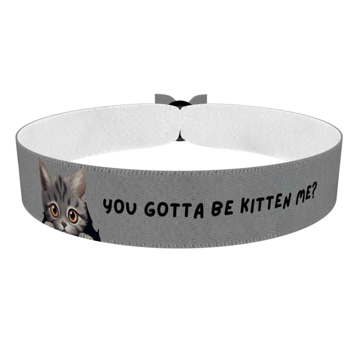 Zum Produkt Stoffarmband Katzenliebhaber mit süßem Katzenmotiv