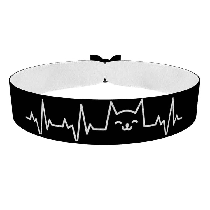 Zum Produkt Stoffarmband für Katzenliebhaber mit niedlichem Katzenmotiv