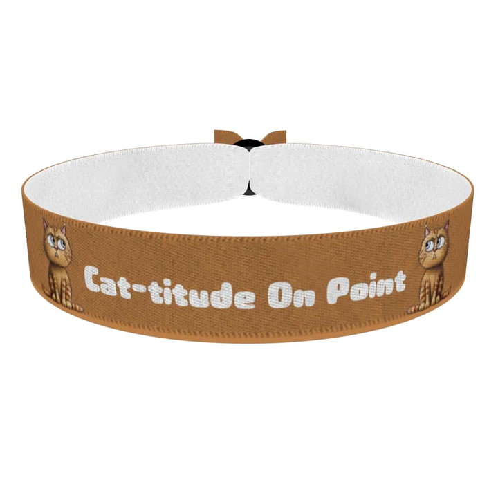Zum Produkt Stoffarmband mit Katzenmotiv für Katzenliebhaber