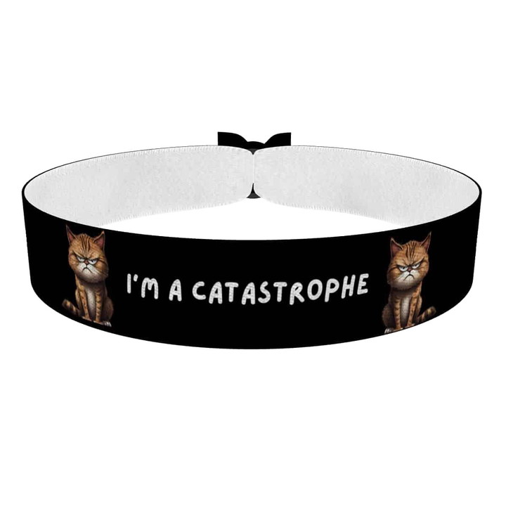 Zum Produkt Stoffarmband mit Katzenmotiv für Katzenliebhaber
