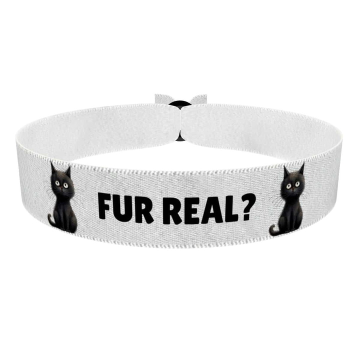 Zum Produkt Stoffarmband mit süßem Katzenmotiv für Katzenliebhaber