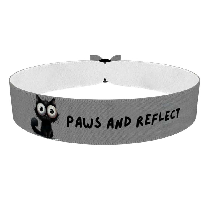 Zum Produkt Stoffarmband mit niedlichem Katzenmotiv für Katzenliebhaber
