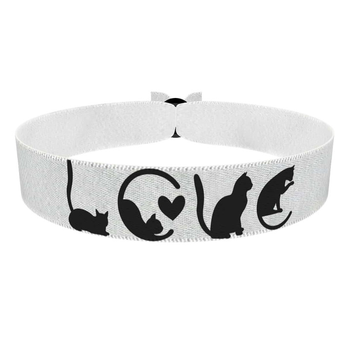 Zum Produkt Stoffarmband für Katzenliebhaber mit Katzenmotiv