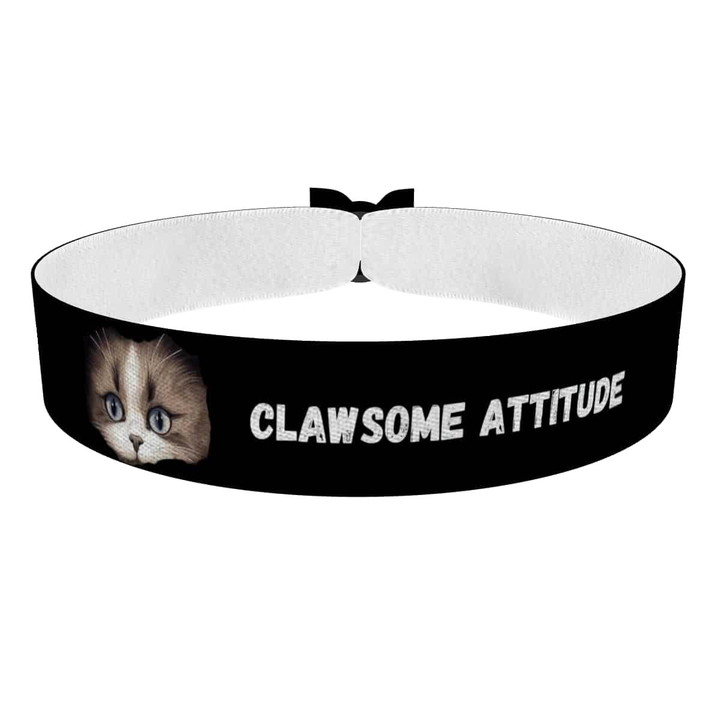Zum Produkt Stoffarmband mit Katzenmotiv für Katzenliebhaber