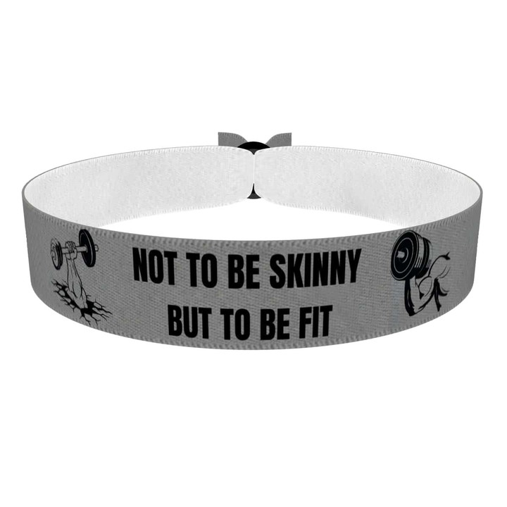 Zum Produkt Stoffarmband Not to Be Skinny But Be Fit für Fitnessliebhaber