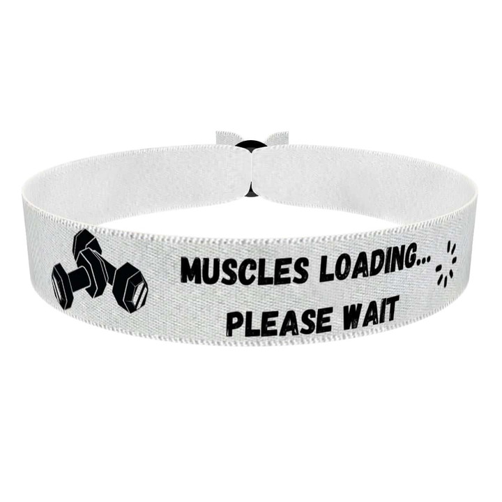 Zum Produkt Fitness Stoffarmband mit Muskel-Motiv für Aktive Lifestyle