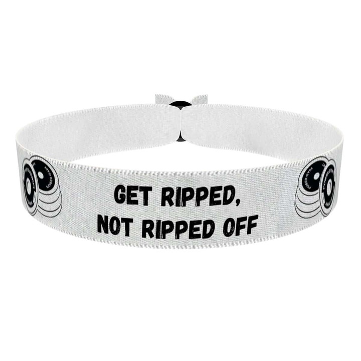 Zum Produkt Stoffarmband Get ripped not ripped off Fitness Motivation