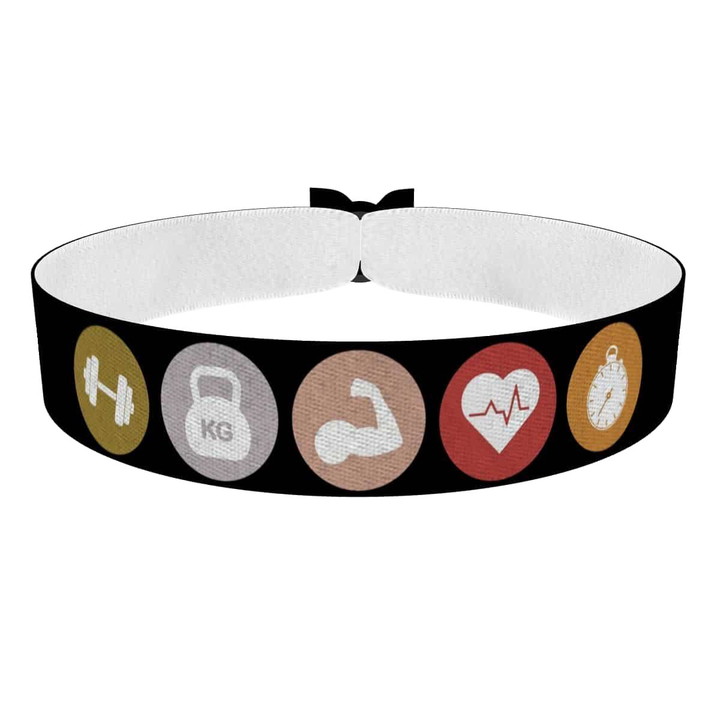 Zum Produkt Fitness Stoffarmband mit Motiv für Sport und Gesundheit