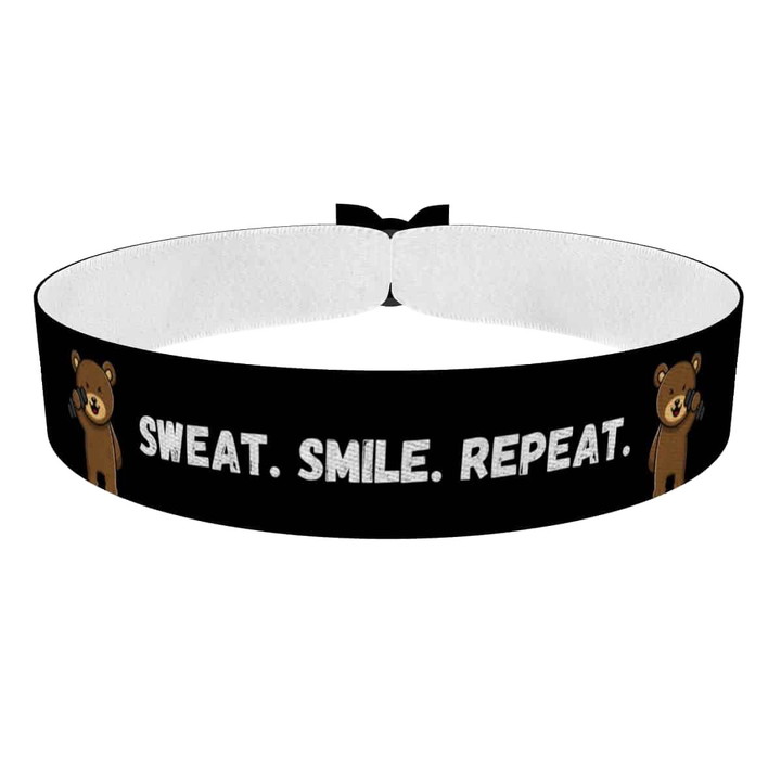 Zum Produkt Stoffarmband Sweat Smile Repeat für Fitnessenthusiasten